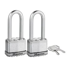 Master Lock 50mm Magnum With 64mm Extra Long Shackle Padlock - 2 Pack