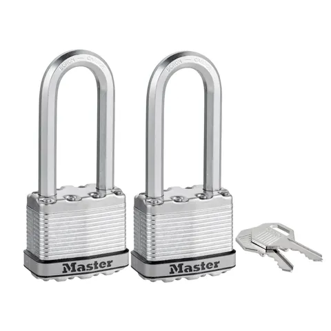 Master Lock 50mm Magnum With 64mm Extra Long Shackle Padlock - 2 Pack