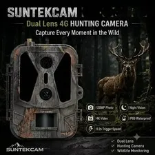 Suntekcam 4G Trail Camera 4K 36MP Dual Lens Hunting Cam 8000mAh App