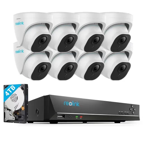 8MP 4K Outdoor Poe Security Camera System,6Pcs Person/Vehicle/Pet Detection Smar