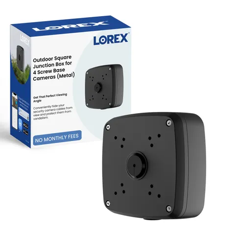 Square Outdoor Junction Box for 4-Screw Base Security Cameras - 4 Hole Square...