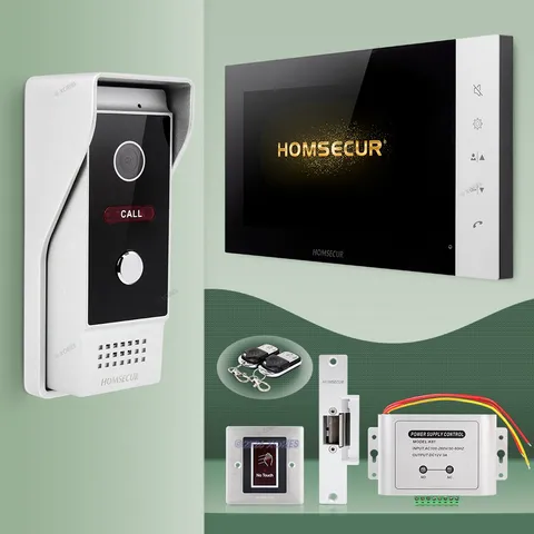 HOMSECUR 7'' LCD Color Screen Intercom System With IR Outdoor Camera Mute Mode