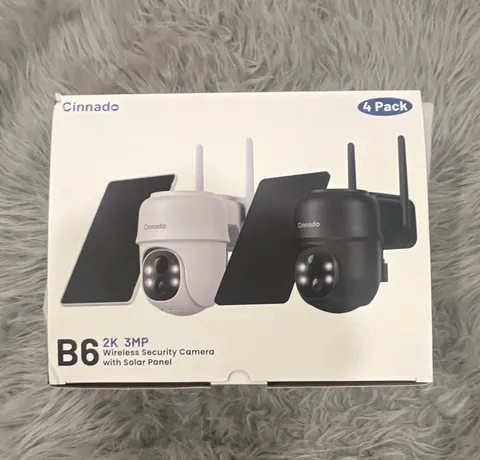 Cinnado B6 2K Wireless IP Security Cameras 4-Pack Solar Panel, Pan/Tilt