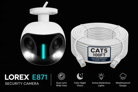 Lorex E871AB  180° Panoramic IP Security Camera 4K PoE Dual Lens