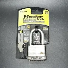 Master Lock Padlock Magnum Laminated Steel Lock 1-1/2"  in. Wide M5XKADLF 2 Keys