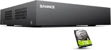 SANNCE 8-Channel 1080P Wired Home Surveillance 8CH DVR+1TB Hard Drive, Black 