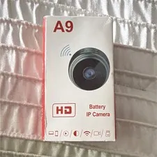 A9 HD Battery Wi-Fi IP Camera Indoor, Cloud Storage, microSD Slot, Red/White