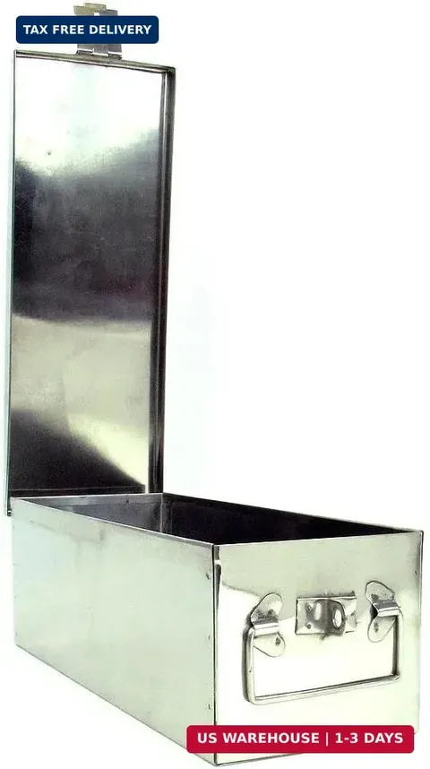 STALWART 12" Metal Storage Lock Box Safe with Handle for Cash, Jewelry, Heirloom