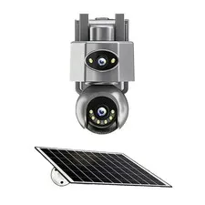 Wireless Solar Security Cam – Dual Lens, 4G/WiFi, 6MP, Powered
