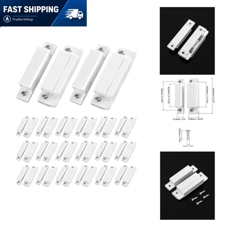 Magnetic Door Contact Sensor Window Alarm Surface Mounted 20 Sets White