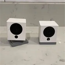 2x Cube Indoor IP/Network Wireless Surveillance Cameras, Color Mode, White/Black