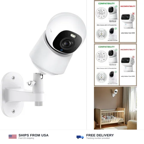 Adhesive Security Camera Mount for eufy Indoor Cam E30/C210/C220/E220, Adjust...