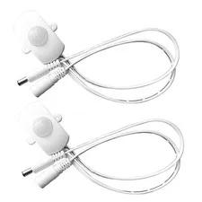5-24V 2Pcs Motion Sensor Switch with 5521DC Male and Female Connector(White),...