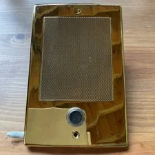 M&S BD3BN INTERCOM DOOR SPEAKER/STATION WITH BELL BUTTON, BRIGHT BRASS