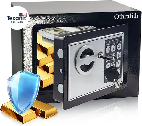 Small Safe Box for Money, 0.23 Cu Ft Mini Kids Safes Security Safety Lock Box fo