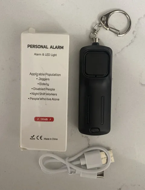 Portable Personal Safety Alarm with Integrated LED Light 130db Keychain