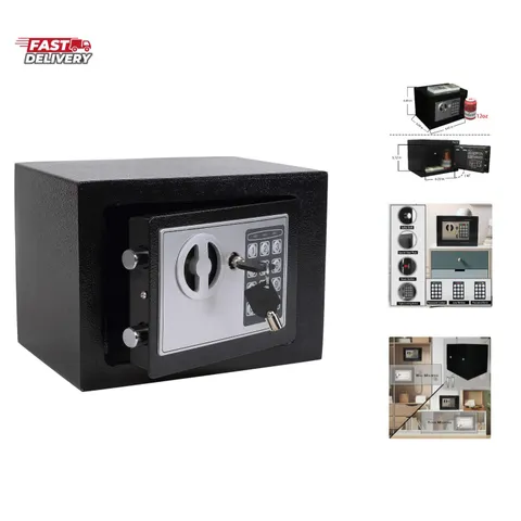 Safe Box with Electronic Keypad, Small Hidden Steel Security Lock Box with Ke...