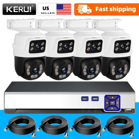 KERUI 8CH NVR 6MP POE Security Camera System CCTV IR Night Vision Two Way Audio