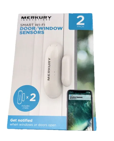 MERKURY Smart Wi-Fi Door/Window Sensor 2 Pack (MIC-SS201-199W)