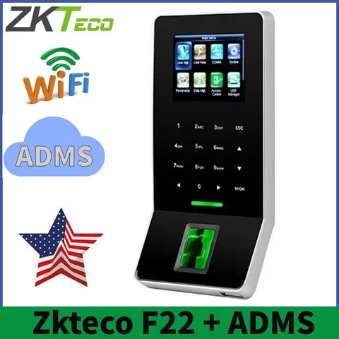 ZKTeco F22 WiFi + ADMS Fingerprint Access Control Attendance Clock 2.4in Screen