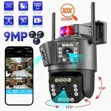 4K Security Camera Outdoor Dual Lens PTZ Outside WIFI Cameras for Home Security
