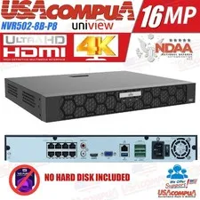 UNV Uniview NVR502-8B-P8-IQ 16Ch AI NVR H.265 UPTO 8MP/4K  NVR 8x POE ONVIF