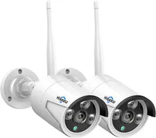 5MP Outdoor Wireless Security Camera 2-Pack, Waterproof, IR Cut Vision