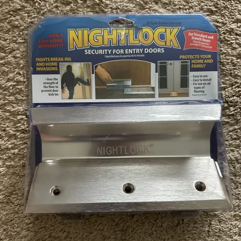 NEW Nightlock Security Lock Silver Finish - Standard & French Doors - FREE SHIP