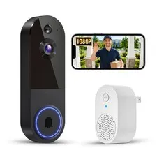 1080p Wireless Video Doorbell Camera, Optional Subscription