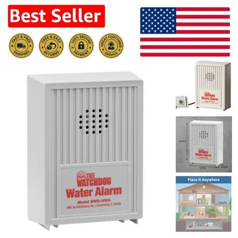 Battery-Powered Water Alarm with Detachable Sensor - Peace of Mind Solution