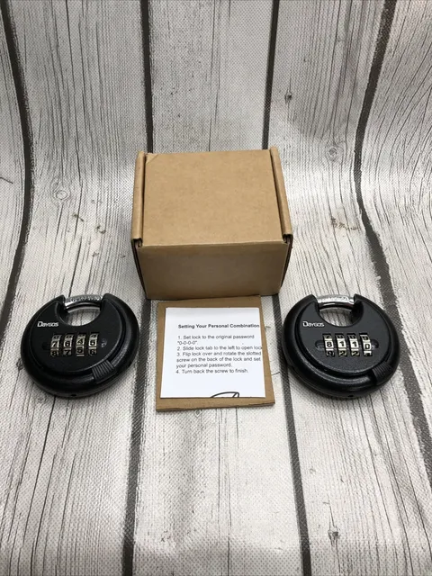 Combination Disc Padlocks for Outdoor - Heavy Duty 4 Digit Code Lock, Combo Disc