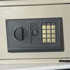 Beige Metal Digital Safe with Electronic Keypad and Lock for Valuables no key**