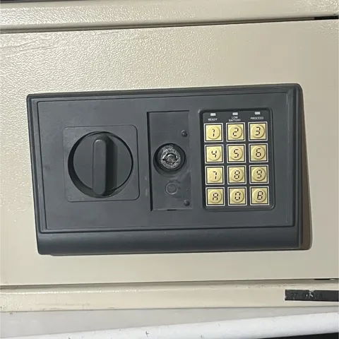 Beige Metal Digital Safe with Electronic Keypad and Lock for Valuables no key**