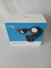 Ring Floodlight Cam Wired Plus Outdoor Wired Full HD Surveillance Camera - Black