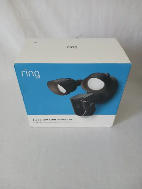 Ring Floodlight Cam Wired Plus Outdoor Wired Full HD Surveillance Camera - Black