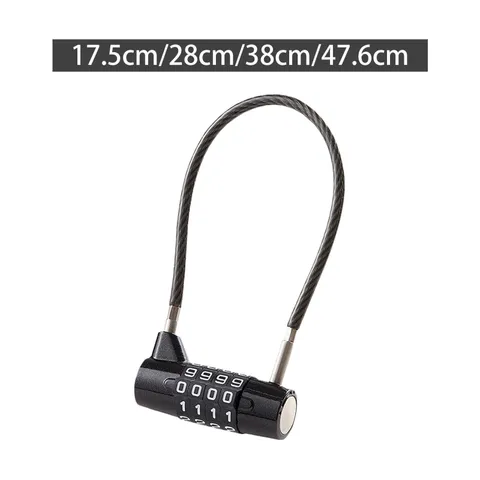 Cable Lock 4 Digit Combination Padlock Wear Resistant Security Multipurpose for