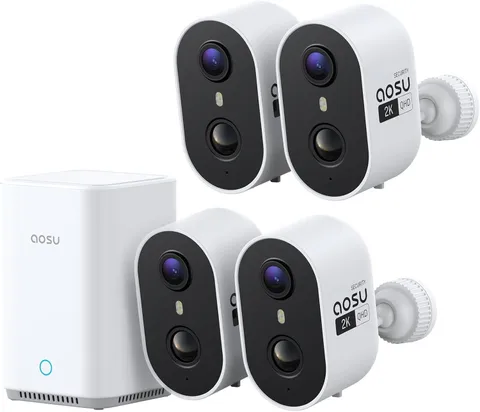 aosu Wireless Outdoor Security Camera Kit with aosuBase Local Storage, 2K