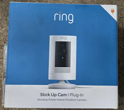 Ring Stick Up Cam Plug-In Indoor/Outdoor 1080p Wired Security Camera