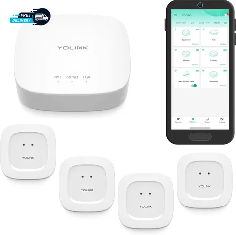 Water Leak Starter Kit Hub 4 Leak Sensor 1 Silent  Lora Long Range App Sms