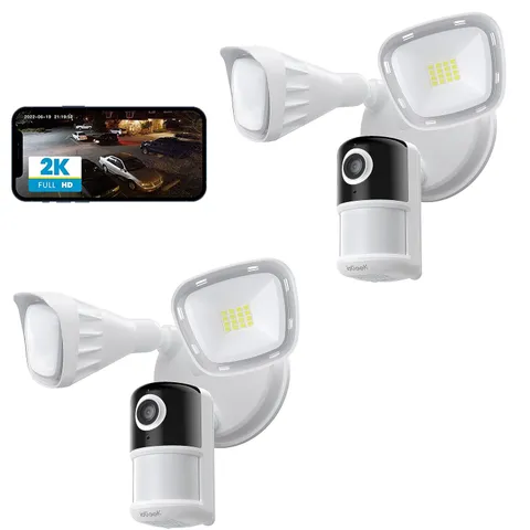 ieGeek Floodlight Camera, Outdoor Home Security Camera, 2K Wired Flood Light Cam