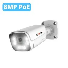 TPTEK 4K 8MP PoE IP Security Camera Two Way Audio IP66 Outdoor NVR