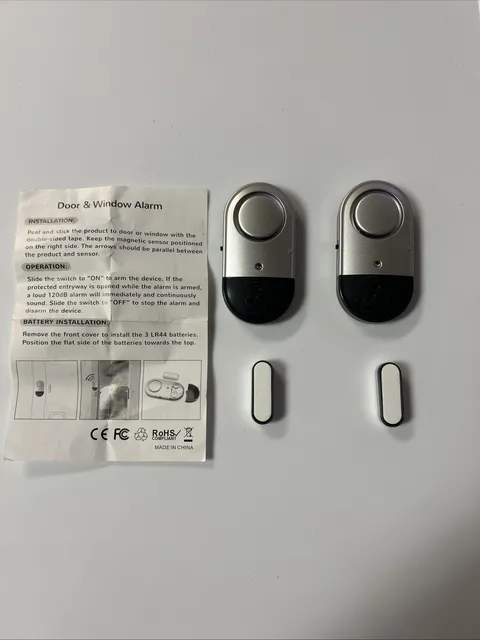 Alarm Door And Window Magnetic Sensor Triggered 120dB Alarm  Loud x 4