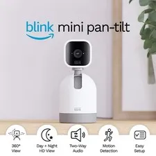 Blink Mini Pan-Tilt 1080p Indoor Wi-Fi Cam 360° View, 2-Way Audio, White - New