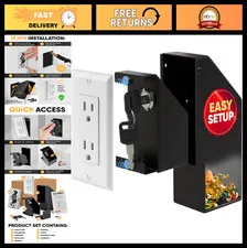 Hidden Wall Safe Electrical Outlet Design, 100% Real Plate, Secure Storage Solut