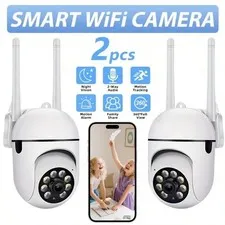 2Pcs 2K 1440P 5G 2.4G WiFi Indoor Security Camera PTZ Color Night Vision Audio
