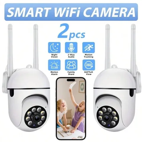 2Pcs 2K 1440P 5G 2.4G WiFi Indoor Security Camera PTZ Color Night Vision Audio