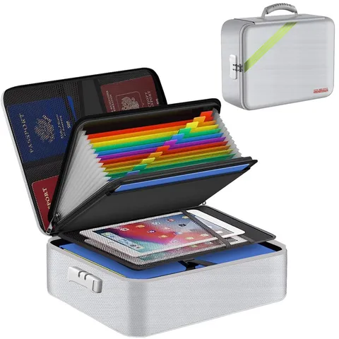 Iandairok 15113.95 Fireproof Document Bag Money Bag Home Office Travel Safe