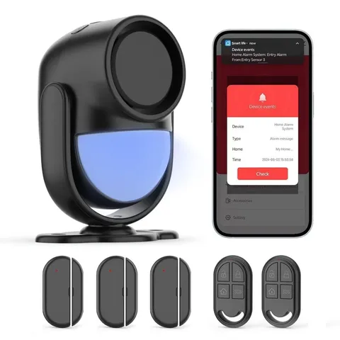 Home Alarm System，2.4G WiFi PIR Motion Sensor Alarm, Wireless DIY Smart D