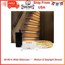 Motion Sensor LED Stair Lighting Kit with Daylight Sensor, 12 Step, Warm White