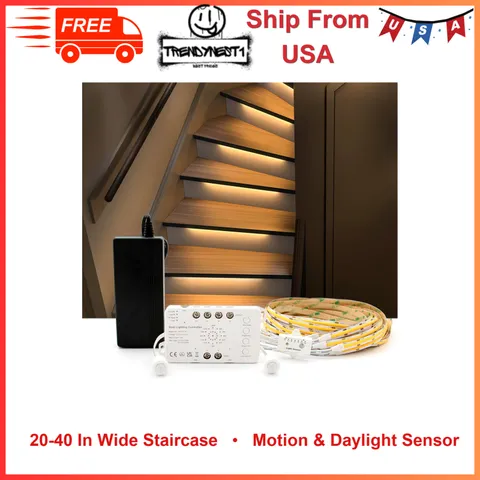 Motion Sensor LED Stair Lighting Kit with Daylight Sensor, 12 Step, Warm White